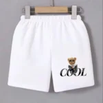 Beli Lastikli Baskılı Mini Şort - Beyaz