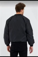 Unisex Uzun Kol Baskılı Bomber Ceket - Siyah - Görsel 2