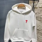 Unisex Kapşonlu Baskılı Sweetshirt - Beyaz