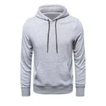 Erkek Uzun Kol Kapşonlu Basic Sweatshirt Hoodie - Gri - Görsel 2