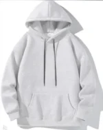 Erkek Uzun Kol Kapşonlu Basic Sweatshirt Hoodie - Gri - Görsel 2
