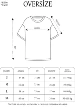 Unisex Bisiklet Yaka Baskılı Oversize T-Shirt - Siyah - Görsel 4