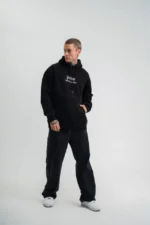 POLIZEI Premium Kalite Kapşonlu Dijital Patchli SweatShirt - Siyah - Görsel 4