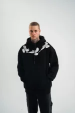 Unisex Uzun Kol Bisiklet Yaka Yıkamalı SweatShirt - Siyah