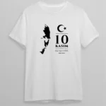 10 Kasım Atatürk Baskılı T-shirt - Beyaz