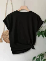 Anneler Günü Baskılı T-shirt - Siyah - Görsel 3