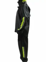 Unisex Tam Kalıp Motorcu Kurye Su Gecirmez Yağmurluk Takım - Siyah - Görsel 2