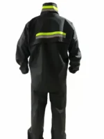 Unisex Tam Kalıp Motorcu Kurye Su Gecirmez Yağmurluk Takım - Siyah - Görsel 4