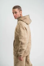 Unisex Double Oversize Kapşonlu Yıkamalı SweatShirt - Bej - Görsel 3