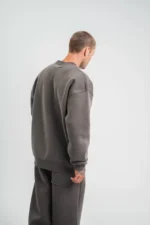 Uzun Kol Bisiklet Yaka Basic SweatShirt - Füme - Görsel 2