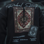 Uzun Kol Bisiklet Yaka Baskılı SweatShirt - Siyah
