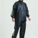 Unisex Tam Kalıp Motorcu Kurye Su Gecirmez Yağmurluk Takım - Siyah