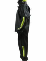 Unisex Tam Kalıp Motorcu Kurye Su Gecirmez Yağmurluk Takım - Siyah - Görsel 3