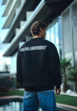 Kışlık Bisiklet Yaka Oversize Baskılı SweatShirt - Siyah - Görsel 2