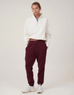 Oversize Yarım Farmuarlı Yakalı Basic SweatShirt - Beyaz - Görsel 2