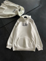 Üç İplik Penye Uzun Kol Kapşonlu Baskılı SweatShirt - Beyaz - Görsel 2