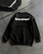 Kışlık Bisiklet Yaka Oversize Baskılı SweatShirt - Siyah - Görsel 2