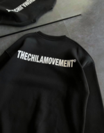 Kışlık Bisiklet Yaka Oversize Baskılı SweatShirt - Siyah - Görsel 3