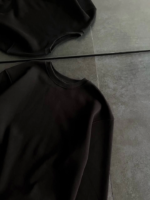 Kışlık Bisiklet Yaka Üç İplik Basic SweatShirt - Siyah - Görsel 2