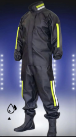 Tam Kalıp Motorcu Kurye Su Gecirmez Yağmurluk Takım - Siyah - Görsel 4