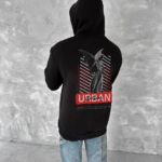 Oversize Üç İplik Kapşonlu SweatShirt - Siyah