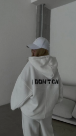 Nakış İşlemeli Üç İplik Sweat Takım- Beyaz - Görsel 3