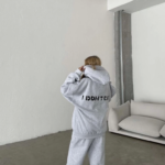 Nakış İşlemeli Üç İplik Sweat Takım- Gri