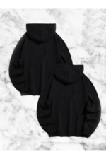 Örümcek Baskılı Sevgili Çift Kombini Kapüşonlu Sweatshirt - Hodie - Siyah - Görsel 2