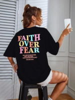 Bisiklet Yaka Baskılı T-shirt - Siyah - Görsel 4