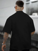 Erkek Bisiklet Yaka Kısa Kol Baskılı T-shirt - Siyah - Görsel 2