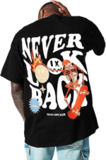 Erkek Bisiklet Yaka Kısa Kol Baskılı T-shirt - Siyah - Görsel 3