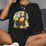 Baskılı Oversize T-shirt - Siyah