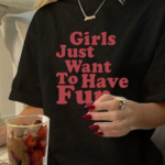 Baskılı Oversize T-shirt - Siyah