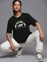 Baskılı Oversize T-shirt - Siyah - Görsel 3