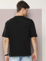 Erkek Baskılı Oversize T-shirt - Siyah - Görsel 3