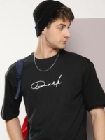 Erkek Baskılı Oversize T-shirt - Siyah - Görsel 4