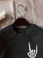 Erkek Baskılı Oversize T-shirt - Siyah - Görsel 2