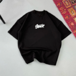 Erkek Baskılı Oversize T-shirt - Siyah