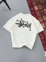 Erkek Baskılı Oversize T-shirt - Beyaz - Görsel 2