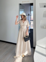 Kısa Kollu Uzun Elbise - Kırık Beyaz - Görsel 2