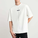 Unisex Baskılı Oversize T-Shirt - Beyaz
