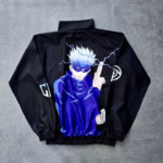 Fermuarlı Dijital Baskılı Rüzgarlık - Siyah