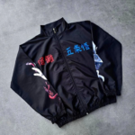 Fermuarlı Dijital Baskılı Rüzgarlık - Siyah