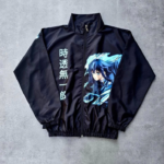 Fermuarlı Dijital Baskılı Rüzgarlık - Siyah