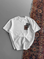 Erkek Baskılı Oversize T-shirt - Beyaz - Görsel 4
