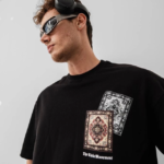 Erkek Baskılı Oversize T-shirt - Siyah