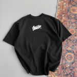 Baskılı Oversize T-shirt - Siyah