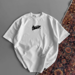 Baskılı Oversize T-shirt - Beyaz