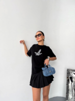 Kısa Kol Baskılı T-shirt - Siyah