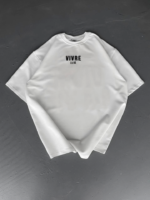 Baskılı Oversize Bisiklet Yaka T-shirt - Beyaz - Görsel 2